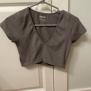 Garage Women's Ribbed V-Neck Crop Top